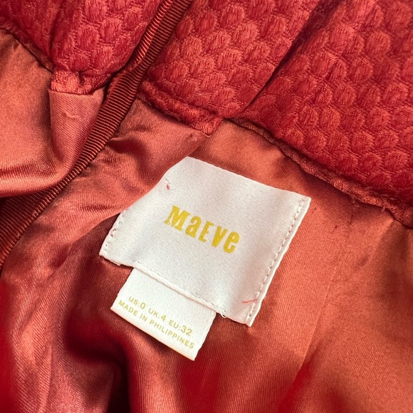 Anthropologie Orange Floral A-Line Skirt - Picture 2 of 5